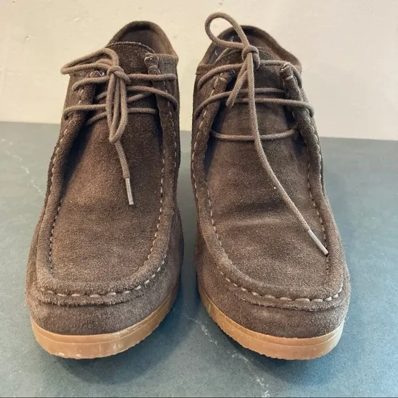 Lauren Ralph Lauren sz 10 Denver brown suede wedge booties chukka