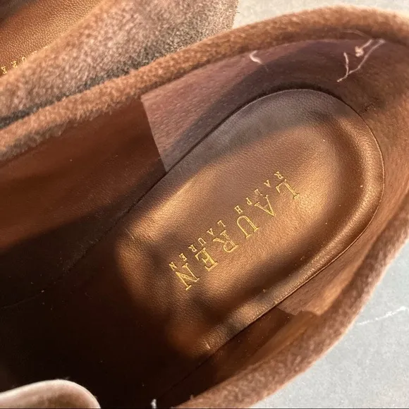Lauren Ralph Lauren sz 10 Denver brown suede wedge booties chukka