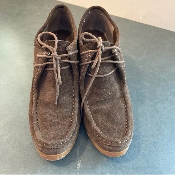 Lauren Ralph Lauren sz 10 Denver brown suede wedge booties chukka