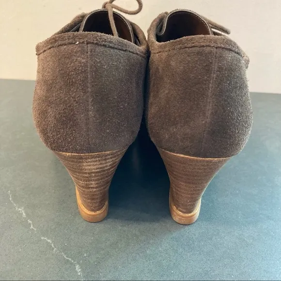 Lauren Ralph Lauren sz 10 Denver brown suede wedge booties chukka
