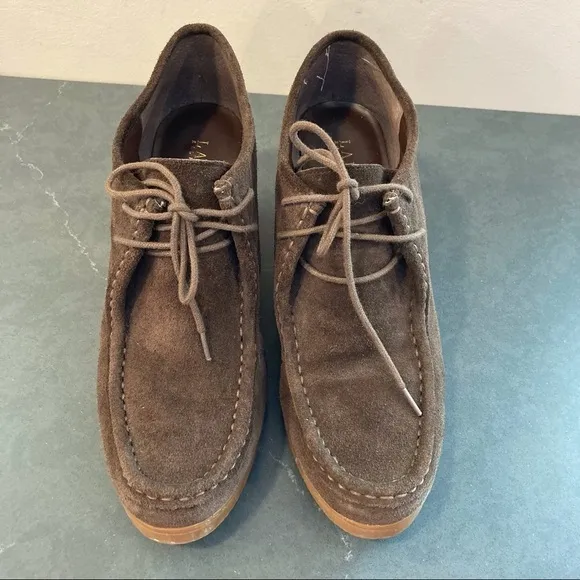 Lauren Ralph Lauren sz 10 Denver brown suede wedge booties chukka