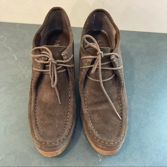 Lauren Ralph Lauren sz 10 Denver brown suede wedge booties chukka