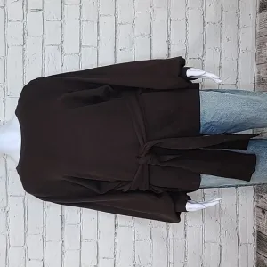 Lauren Ralph Lauren Tie Front Crew Neck Long Sleeve Sweater in Brown - NWT