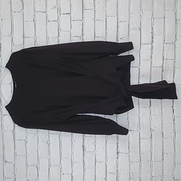 Lauren Ralph Lauren Tie Front Crew Neck Long Sleeve Sweater in Brown - NWT