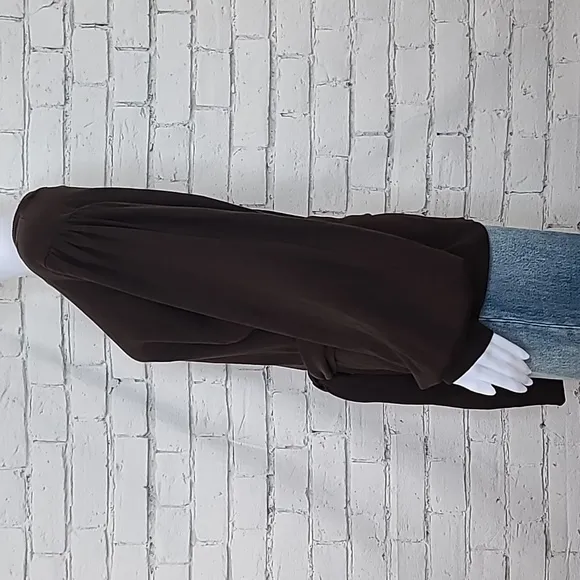 Lauren Ralph Lauren Tie Front Crew Neck Long Sleeve Sweater in Brown - NWT