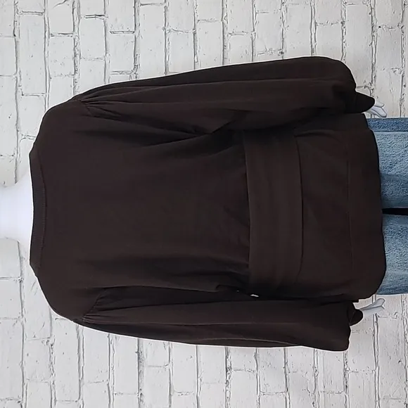 Lauren Ralph Lauren Tie Front Crew Neck Long Sleeve Sweater in Brown - NWT