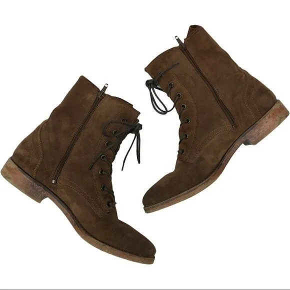 Lavorazione Artigianale Leather Ankle Combat Boots