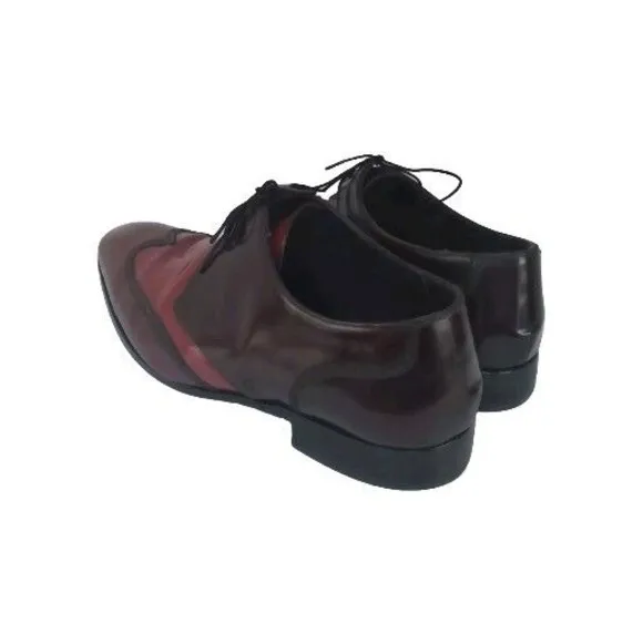 Leather Wingtip Oxford Dress Shoes Burgundy Red Lace Up Formal Size
