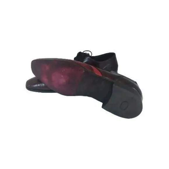 Leather Wingtip Oxford Dress Shoes Burgundy Red Lace Up Formal Size