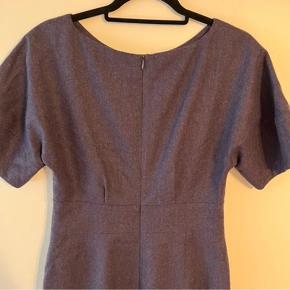 Lela Rose Wool Tweed Twill Mini Sleeveless Dolman Sleeve Sheath silk lining Gray