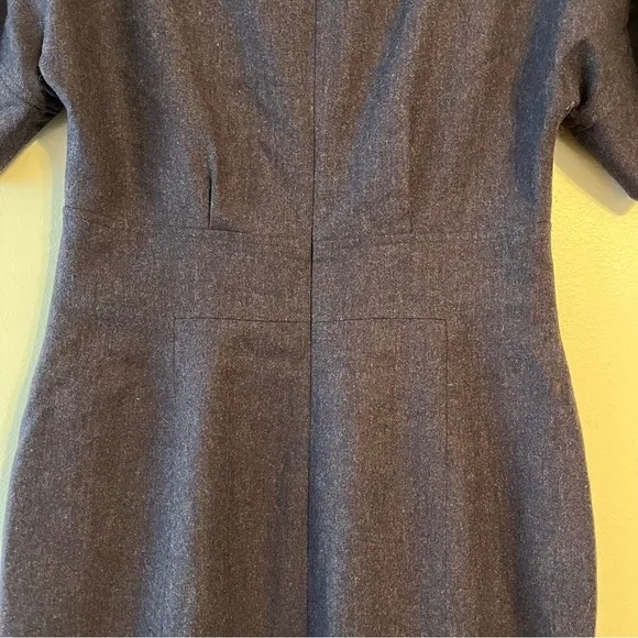 Lela Rose Wool Tweed Twill Mini Sleeveless Dolman Sleeve Sheath silk lining Gray