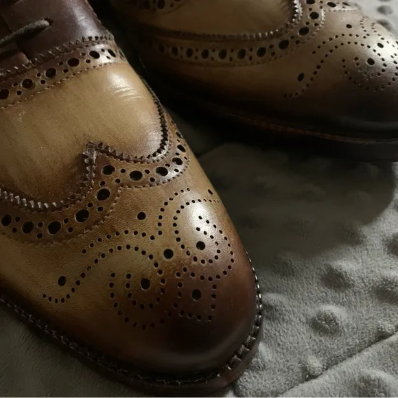 Lethato Wingtip Brogue Oxford Handcrafted MenGenuine Leather Lace up Dress Shoes