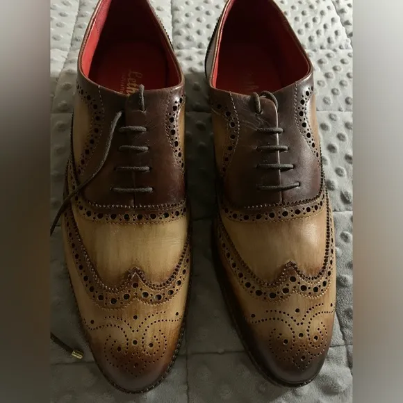 Lethato Wingtip Brogue Oxford Handcrafted MenGenuine Leather Lace up Dress Shoes