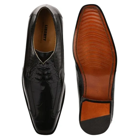 LIBERTYZENO Black MAN MADE OXFORD STYLE DRESS SHOES