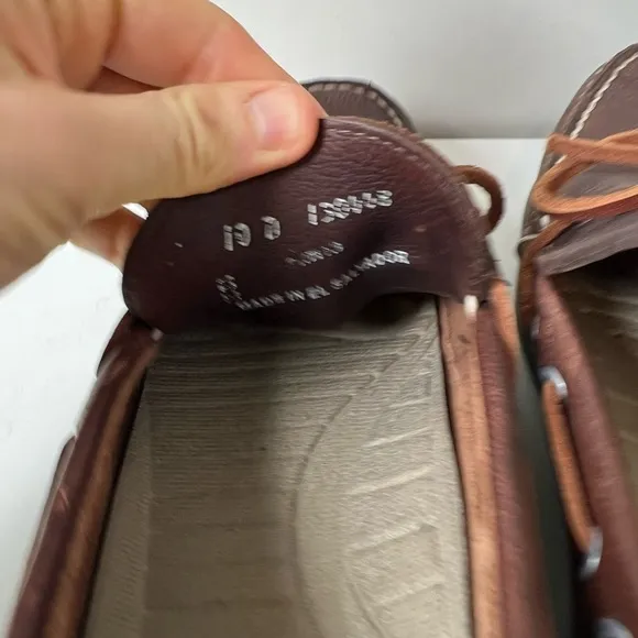Like New L.L. Bean Size 10 D Brown Leather Slip On Boat Shoe Driver Loafer EUC