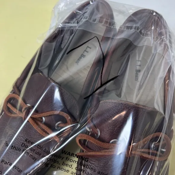 Like New L.L. Bean Size 10 D Brown Leather Slip On Boat Shoe Driver Loafer EUC