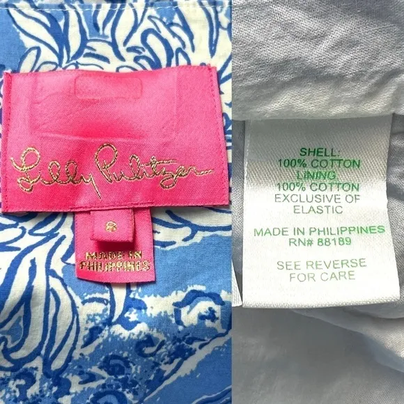LILLY PULITZER Floral Cotton Puffed Short Sleeve Ruffle Flounce Hem Maxi Dress 8