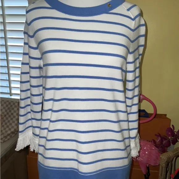 Lilly Pulitzer NWT Dasha Sweater Coastal Blue Stripe $108 Size XS,M,L,XL