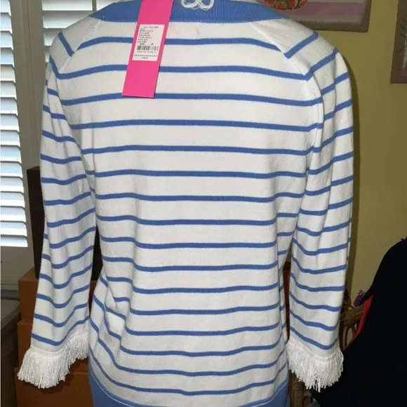 Lilly Pulitzer NWT Dasha Sweater Coastal Blue Stripe $108 Size XS,M,L,XL