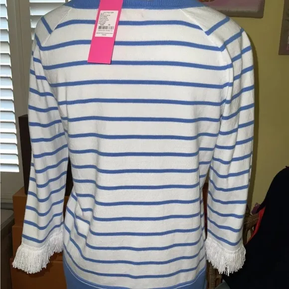 Lilly Pulitzer NWT Dasha Sweater Coastal Blue Stripe $108 Size XS,M,L,XL