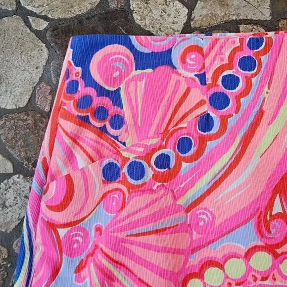 Lilly Pulitzer Reef Retreat Skirt with Shorts, Metal Coral Zipper Pull