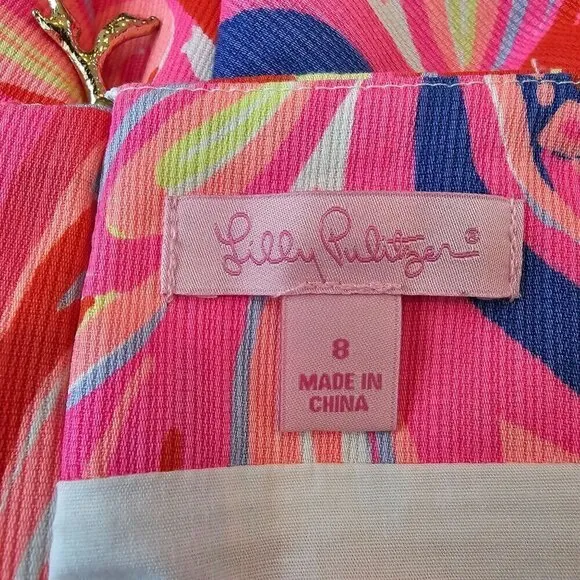 Lilly Pulitzer Reef Retreat Skirt with Shorts, Metal Coral Zipper Pull