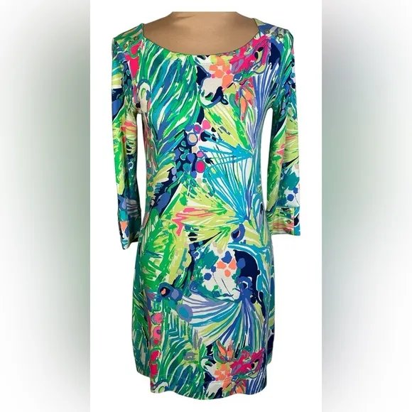Lilly Pulitzer Sophie Dress in Multi Purrfect Green, Size S