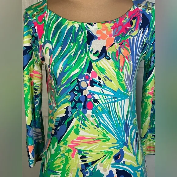 Lilly Pulitzer Sophie Dress in Multi Purrfect Green, Size S