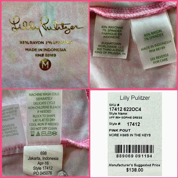 LILLY PULITZER Sophie Dress Pink Pout “More Kinis In The Keys” (M)