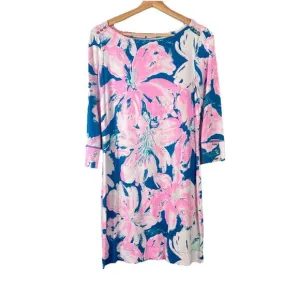 Lilly Pulitzer Sophie Dress S Tidal Wave Pans Garden Sleeves Pink Beach Floral