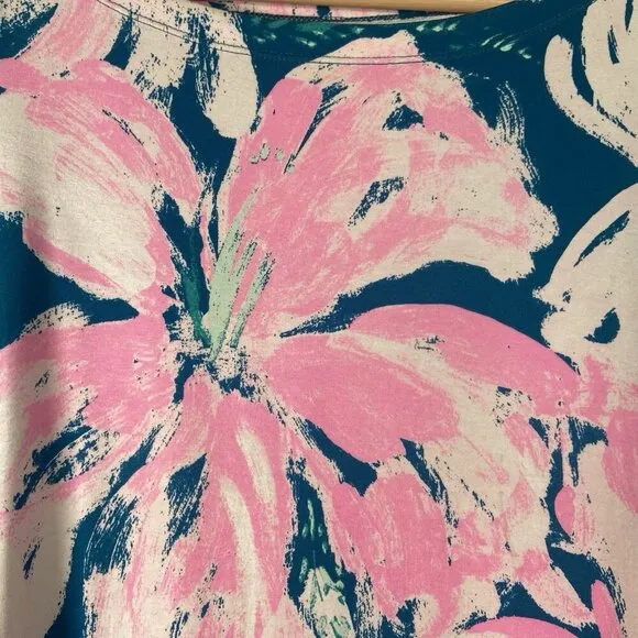 Lilly Pulitzer Sophie Dress S Tidal Wave Pans Garden Sleeves Pink Beach Floral