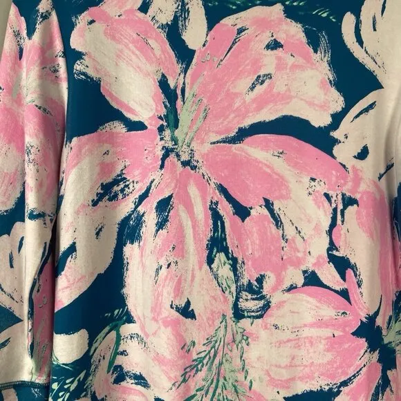 Lilly Pulitzer Sophie Dress S Tidal Wave Pans Garden Sleeves Pink Beach Floral
