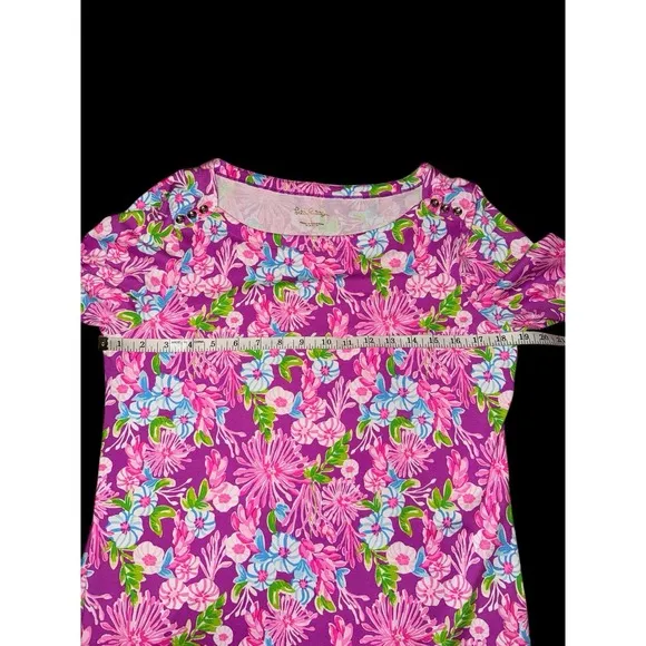 Lilly Pulitzer Sophie Dress Sz Large Moms The Word Amethyst Pink Floral Casual