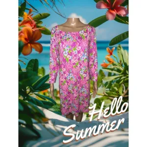 Lilly Pulitzer Sophie Dress Sz Large Moms The Word Amethyst Pink Floral Casual