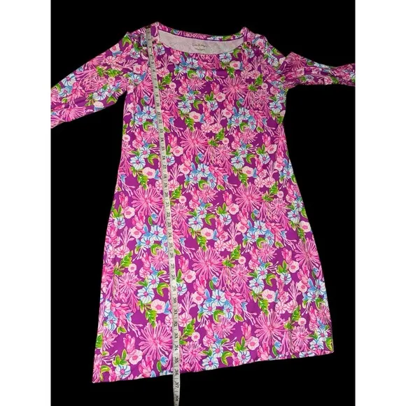 Lilly Pulitzer Sophie Dress Sz Large Moms The Word Amethyst Pink Floral Casual