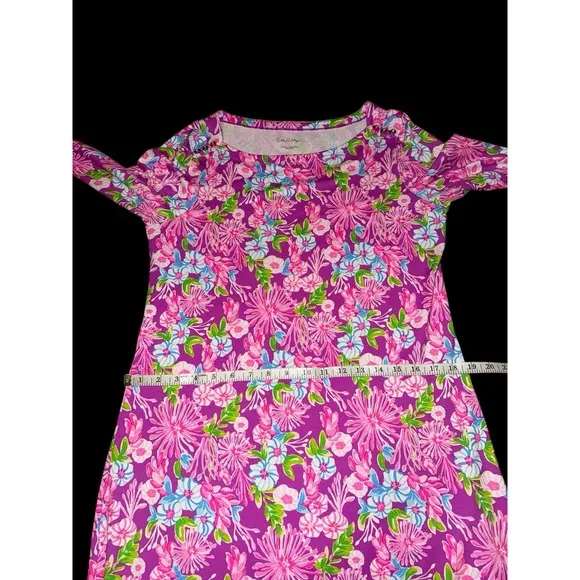 Lilly Pulitzer Sophie Dress Sz Large Moms The Word Amethyst Pink Floral Casual