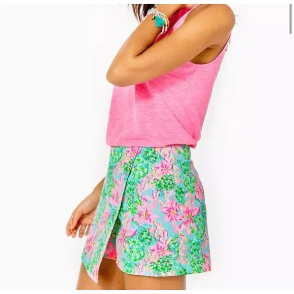 Lilly Pulitzer Taneya Skort Surf Blue So Shellegant Women's Size 6 NWT