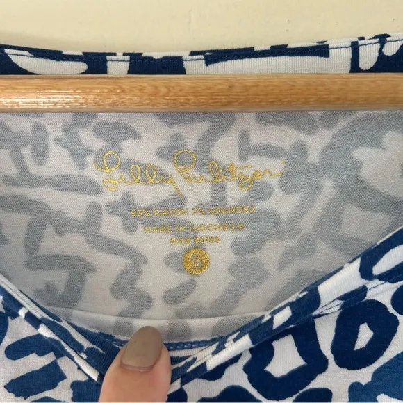 Lilly Pulitzer Sophie Dress in Indigo Home Slice Blue Pineapple Print sz S