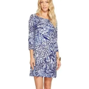 Lilly Pulitzer Sophie Dress in Indigo Home Slice Blue Pineapple Print sz S