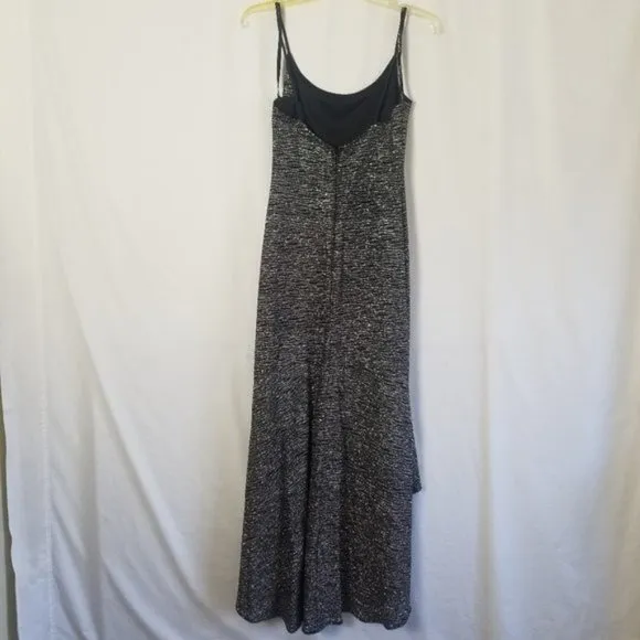 Linda Bernell glitter striped spaghettie strap high low dress size 9/10 (180)