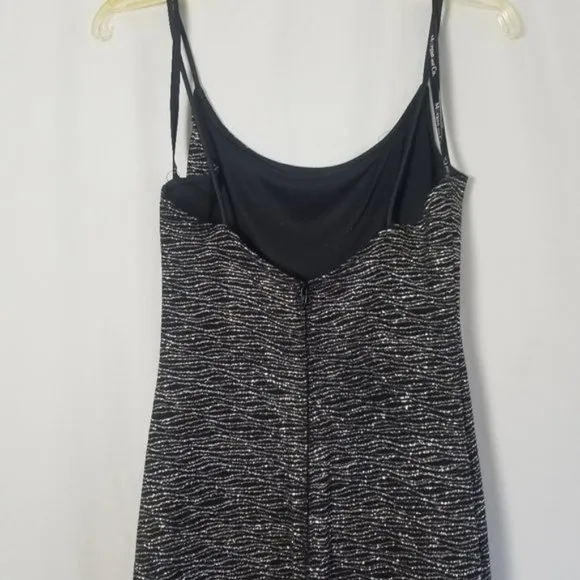 Linda Bernell glitter striped spaghettie strap high low dress size 9/10 (180)