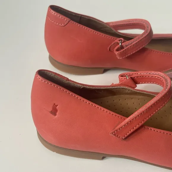 Lindo Girls’ Leather Coral &amp; Pink Mary Jane Shoes