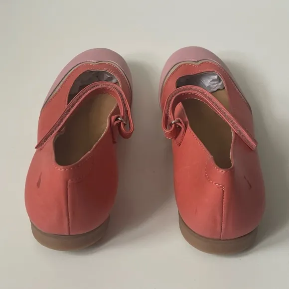 Lindo Girls’ Leather Coral &amp; Pink Mary Jane Shoes