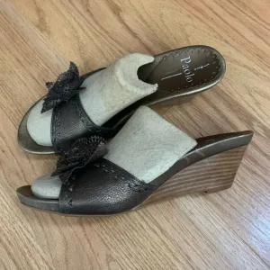 Linea‎ Paolo Floral Gold Slip on Wedges