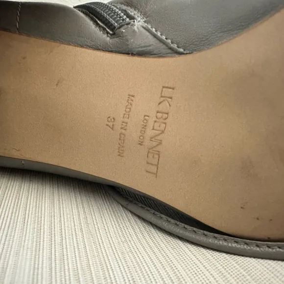 LK Bennett Elegant Gray Lace-Up Ankle Boots
