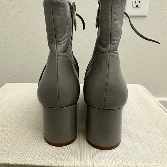 LK Bennett Elegant Gray Lace-Up Ankle Boots