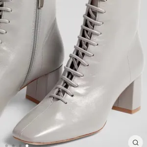 LK Bennett Elegant Gray Lace-Up Ankle Boots