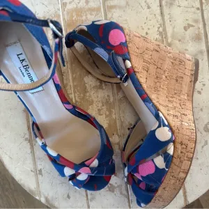 L.K. Bennett Linette Suede Cork Wedges