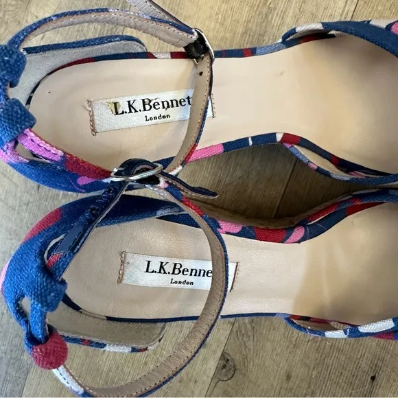 L.K. Bennett Linette Suede Cork Wedges