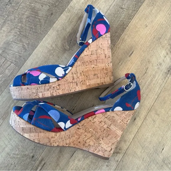 L.K. Bennett Linette Suede Cork Wedges